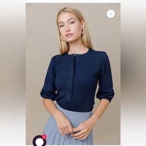 “Midnight Navy” Ribbed Knit Top | Apparalel